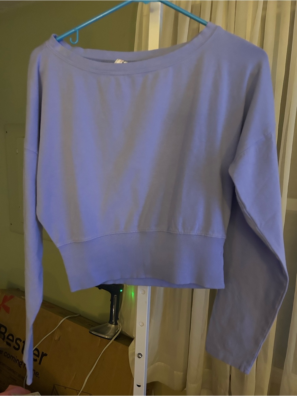 Free People Cropped Blue Pullover Shirt